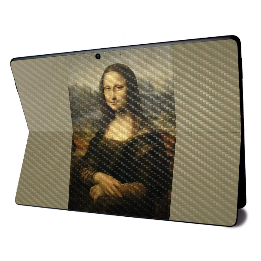 MightySkins Carbon Fiber Skin for Microsoft Surface Pro X - Mona Lisa | Textured Carbon Fiber Finish | Easy to Apply, Remove, and Change Styles | Made in The USA