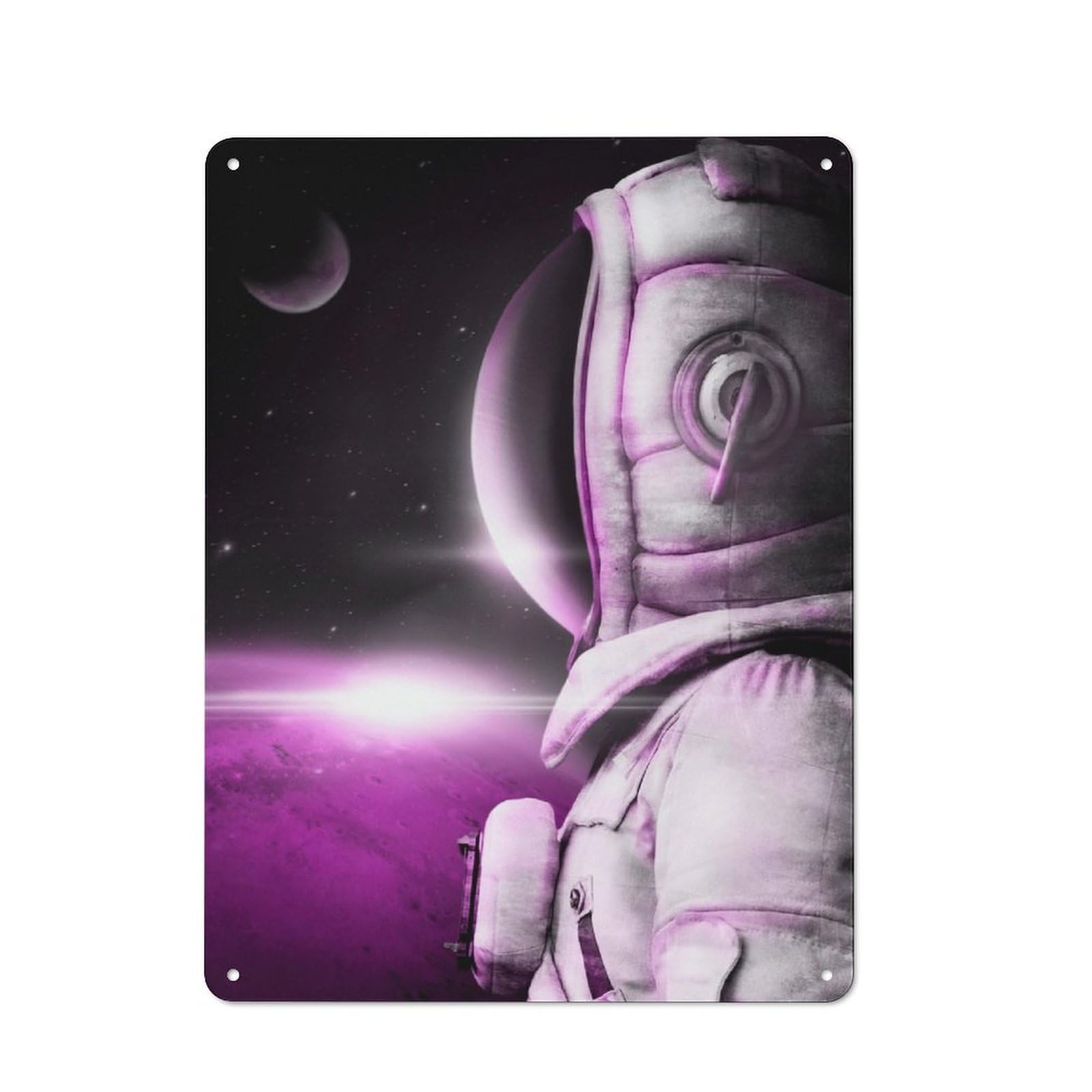 Junmoney Astronaut With Spacesuit Vintage Metal Plaque 40X30cm Featuring For Garage Wall, For People Furnishing A Garage