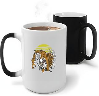 Japanese Kitsune Gift Katana Holding Kitsune Creature for Anime Fans 11oz 15oz Color Changing Mug