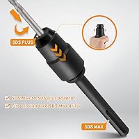 Vista 3 de CPROSP Adaptador SDS MAX a SDS Plus para martillos rotativos, color negro