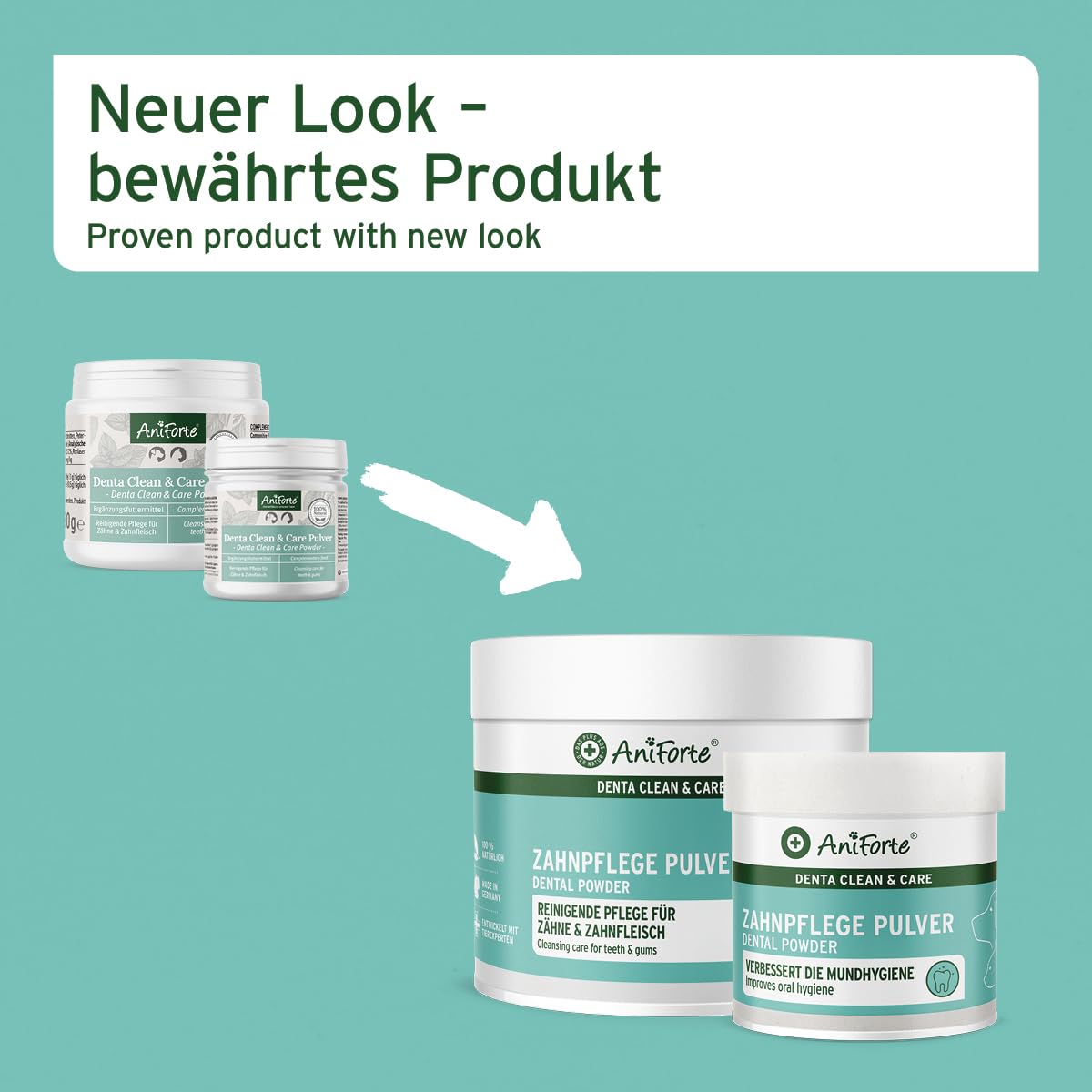 AniForte Denta Clean & Care Zahnpflege Pulver für Hunde & Katzen 300g – effektive & natürliche Zahnreinigung, gegen Mundgeruch, Zahnsteinentferner für Mundhygiene