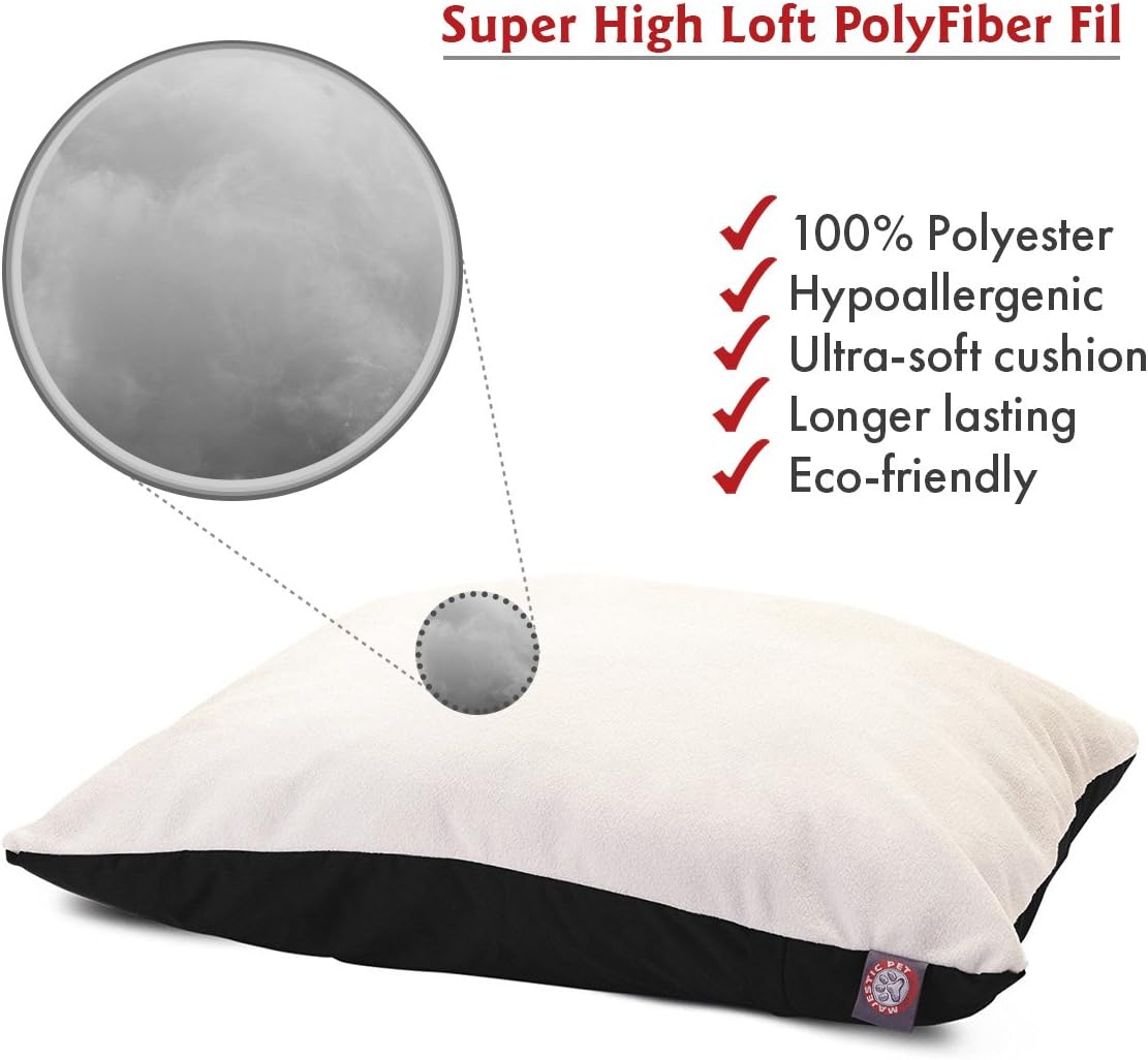 Majestic Pet Rectangle Large Dog Bed Washable – Removable Slipcover Pet Bed – Dog Crate Bed Super Value Pillow Dog Bed – Dog Kennel Bed for Sleeping - Dog Bed Large Breed 36 x 48 Inch – Black