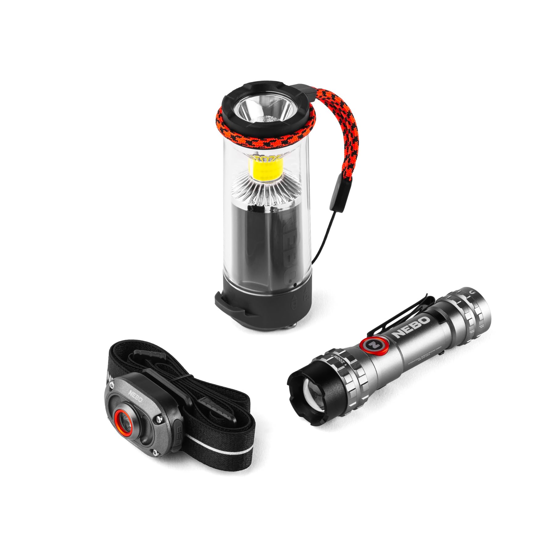 NEBO Triple Light Kit – Mycro 250 Headlamp, Galileo Tempest 350 & Torchy