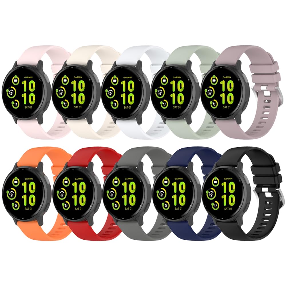Compatible for Garmin vivoactive 5, 20mm Width Silicone Wristband Replacement WatchBand Strap for Garmin vivoactive 5/Vivoactive 3/Venu 2/Venu Sq 2/Forerunner 55/Forerunner 245-image-43
