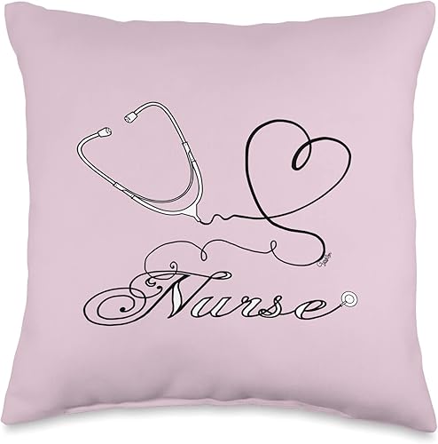 CyndiLou Designs Health Care Estetoscopio de enfermería médica para el cuidado de la salud del corazón, 16 x 16, multicolor