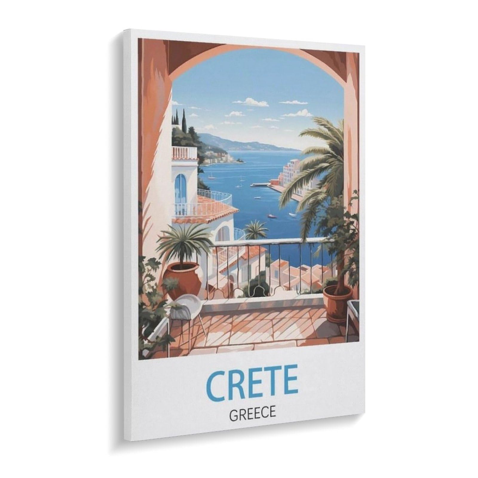 Beayodkp A8 Crete Greece Coast ，Paint By Number Diy Oil Painting Paint By Numbers Kits For Adults Beginner Canvas Acrylic Arts Craft For Home Wall Decor Drawing(30X40cm-V58