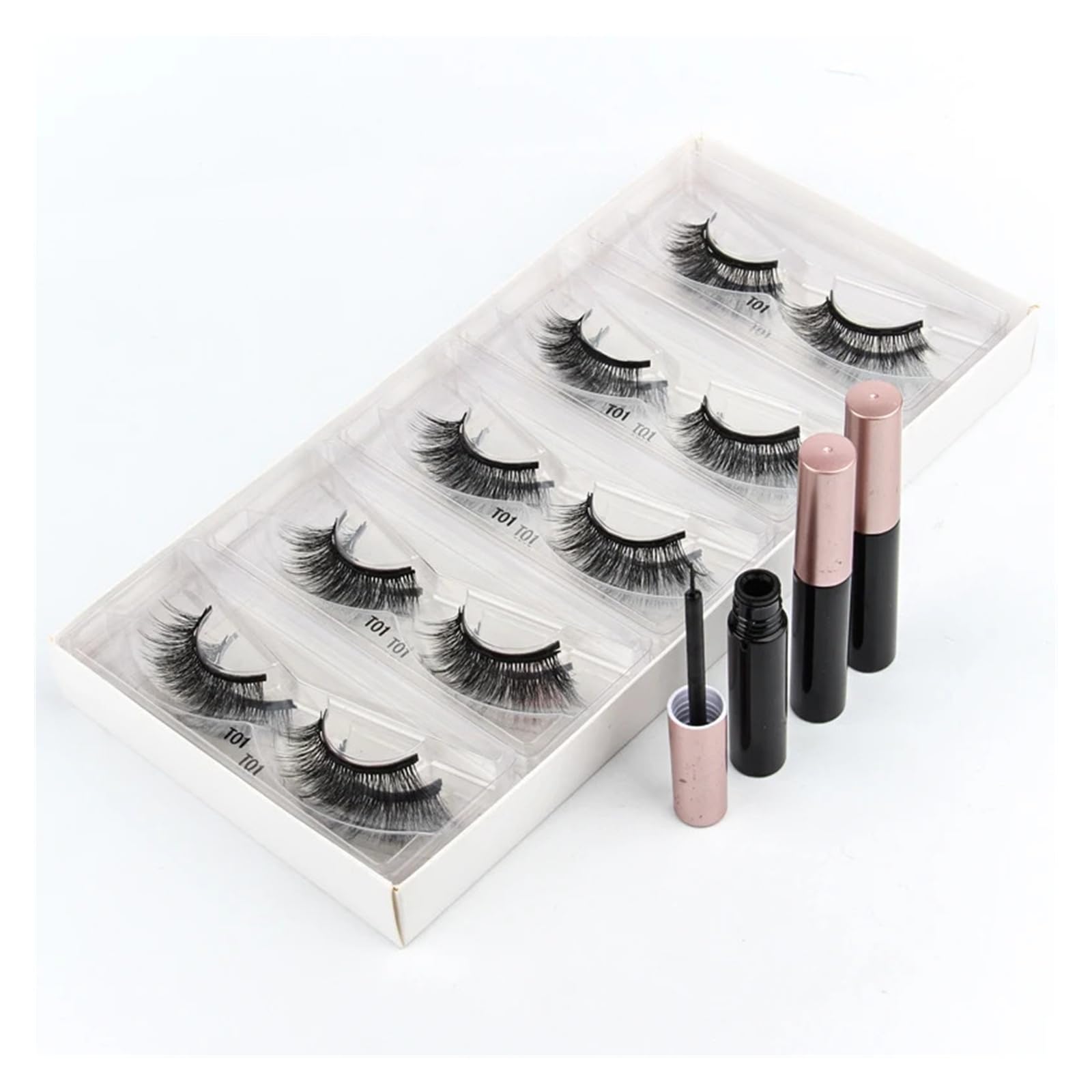UAMOU Rzęsy magnetyczne rzęsy 3/20/100 szt. 3D sztuczne rzęsy z norek magnes eyeliner naturalny zestaw rzęs długotrwałe rzęsy wesoło (kolor: 40Lashes 12Eyeliner)