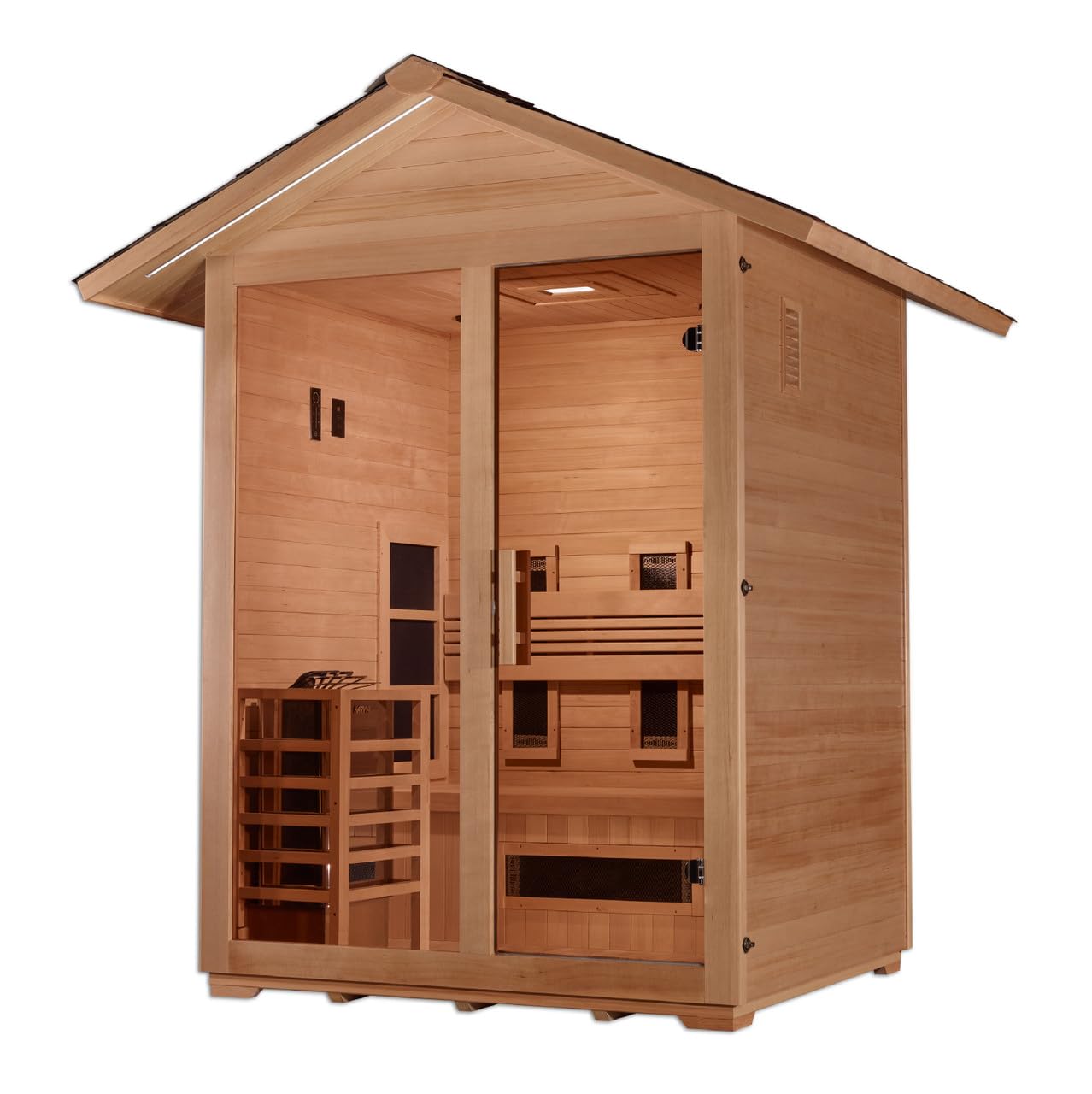 Golden Designs GDI-8123-01 Carinthia 3 Person Hybrid Outdoor Steam Sauna - Canadian Hemlock