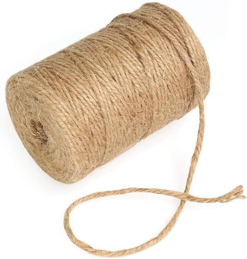 100 Meter Natural Jute Twine, Twine String. (1 Roll), para jardinería, plantas, envoltura de Regalos, arte, decoración de boda, embalaje.