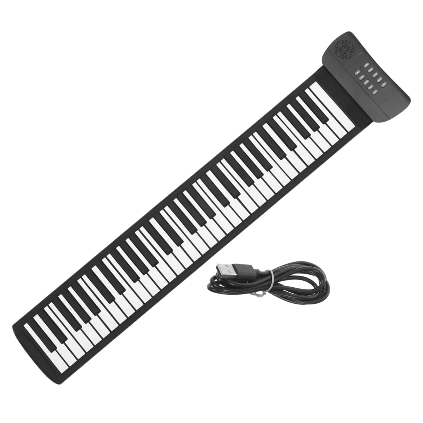 Pianoforte Portatile 61 Tasti in Silicone Leggero Funzione Accordo a Dito Singolo e Multiplo per Ragazzo Ragazza in Scena o Casa Ingresso Audio Mp3 e Pedale Sustain