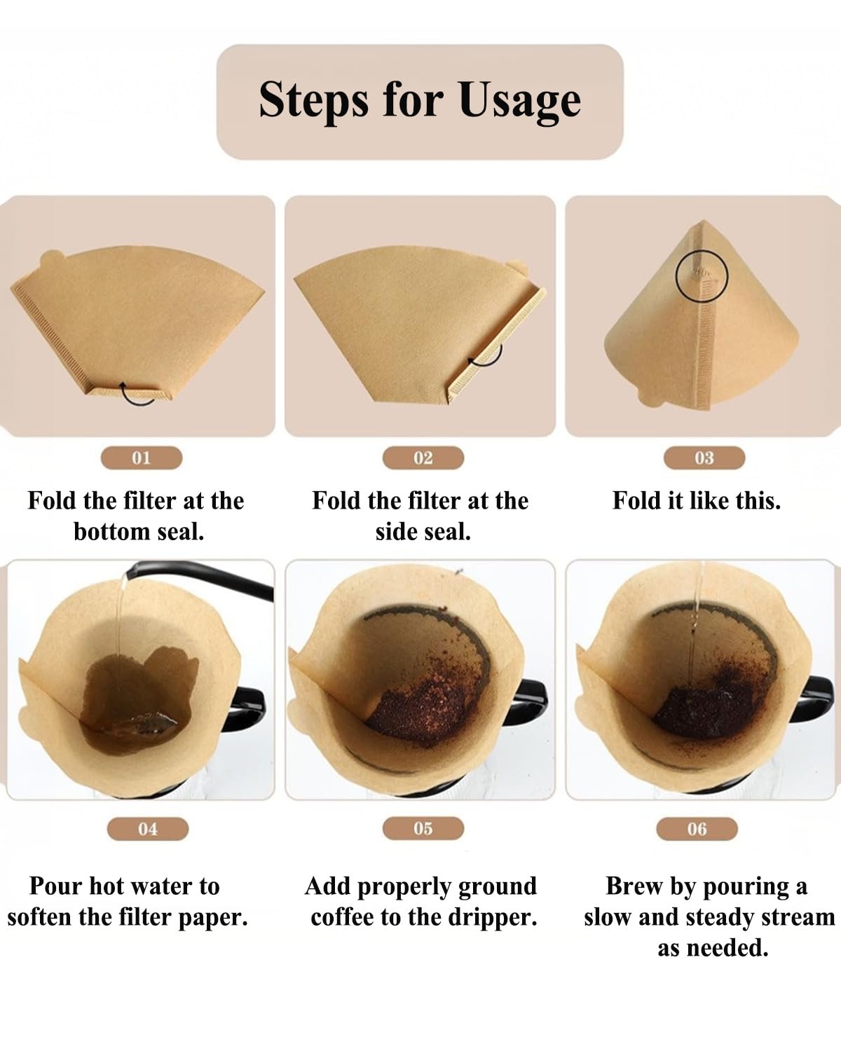 Kegel-Kaffeefilter #4, natürlicher, ungebleichter Kaffeefilter für 8–12 Tassen, passend für Einweg-Papierfilter für Ninja, Mr. Coffee, Hamilton Beach, Melitta, Pour Over und Tropfmaschinen