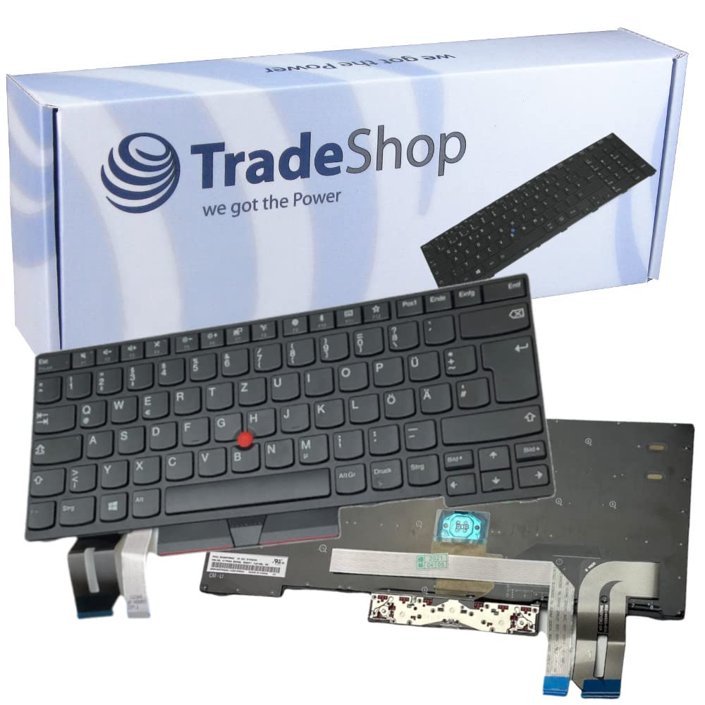 Trade-Shop Original Laptop Notebook Tastatur Keyboard Deutsch QWERTZ für Lenovo ThinkPad Edge L380 L480 L490 L390 E480 / mit Mouse-Stick