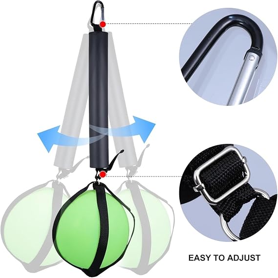 Volleyball Spike Trainer, Volleyball Spike Trainer Adjustable Height Training Strap Practice Aid Black 80x5x5 Cm