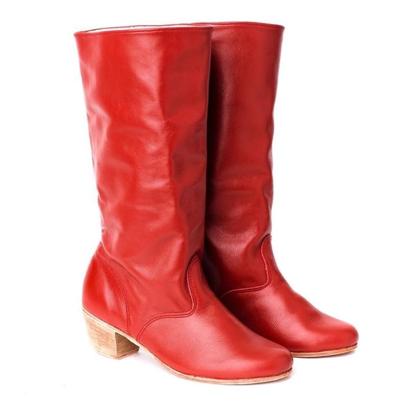 red leather boots