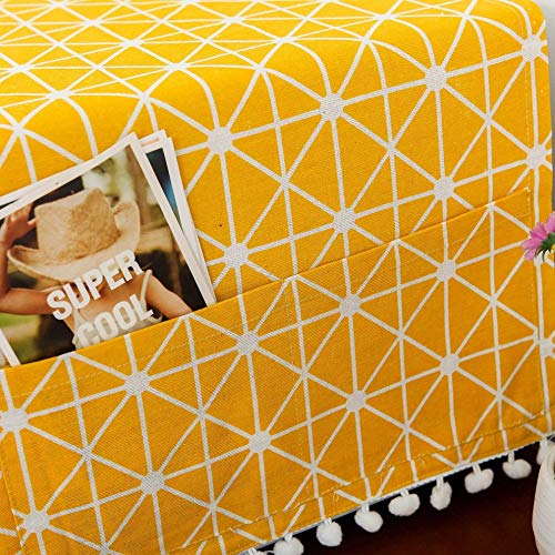 Microwave Dust Proof Cover,Microwave Oven Accessory Protective Cover Microwave Oven Cover Dust-Proof Covers Hood Home Decor Microwave Anti-Oil Towel,Yellow Chess Board - Image 4