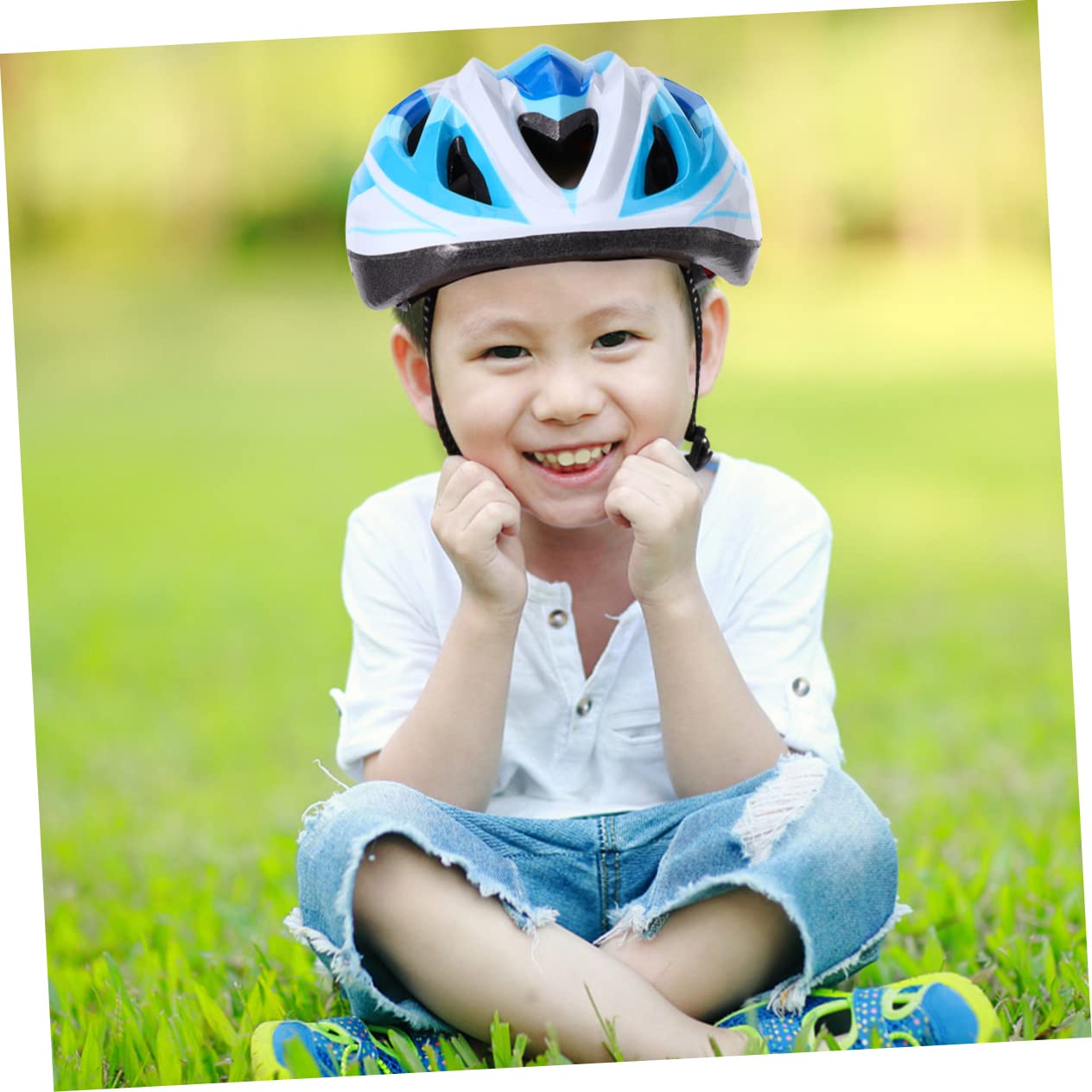 Kisangel 2pièces Casque De Ajustable pour Sports Extérieurs Casque De Roller Vélo Et Scooter Bleu