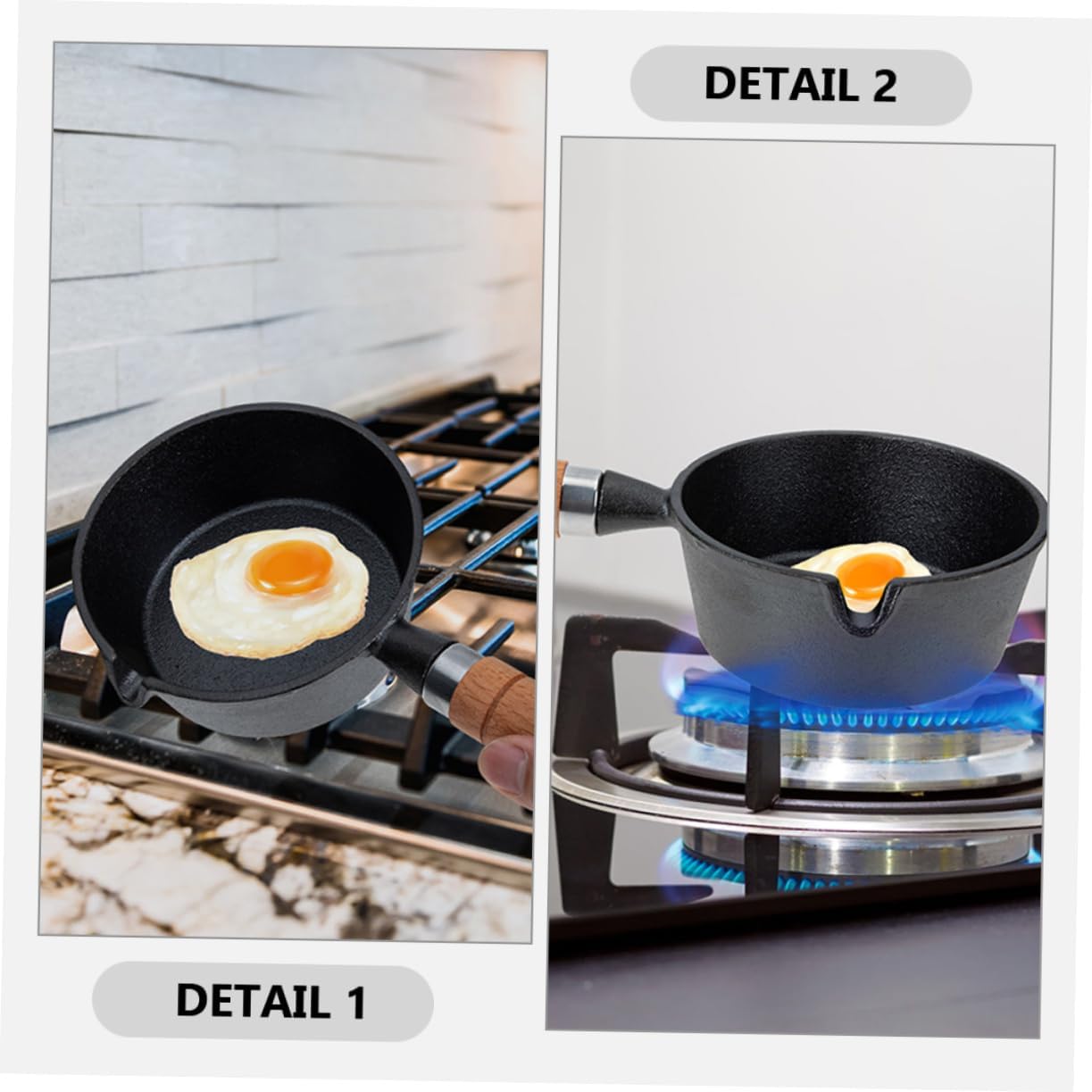 Garneck Butter Melting Pot Mini Saucepan Milk Warmer Cast Iron Pan Pour Oil Small Pot Kitchen Accessory