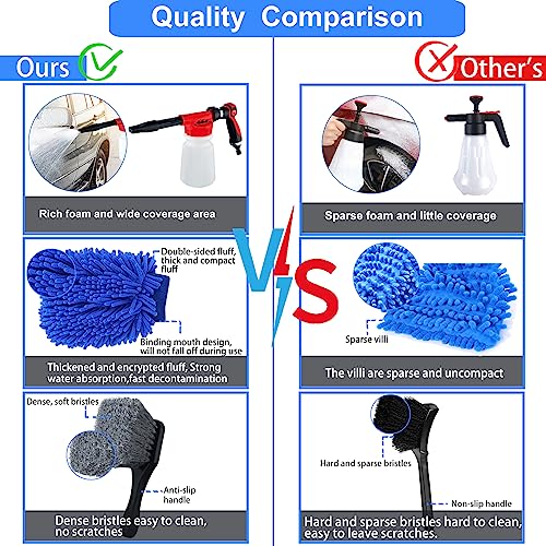 27Pcs Car Wash Cleaning Kit with Foam Gun, Car Detailing Kit, Auto Detail Supplies Tools With Wheel Drill Brush Set, Car Polishing Kit, Car Detailing Brush Set for Tires, Wheels, Interior & Exterior - Image 7