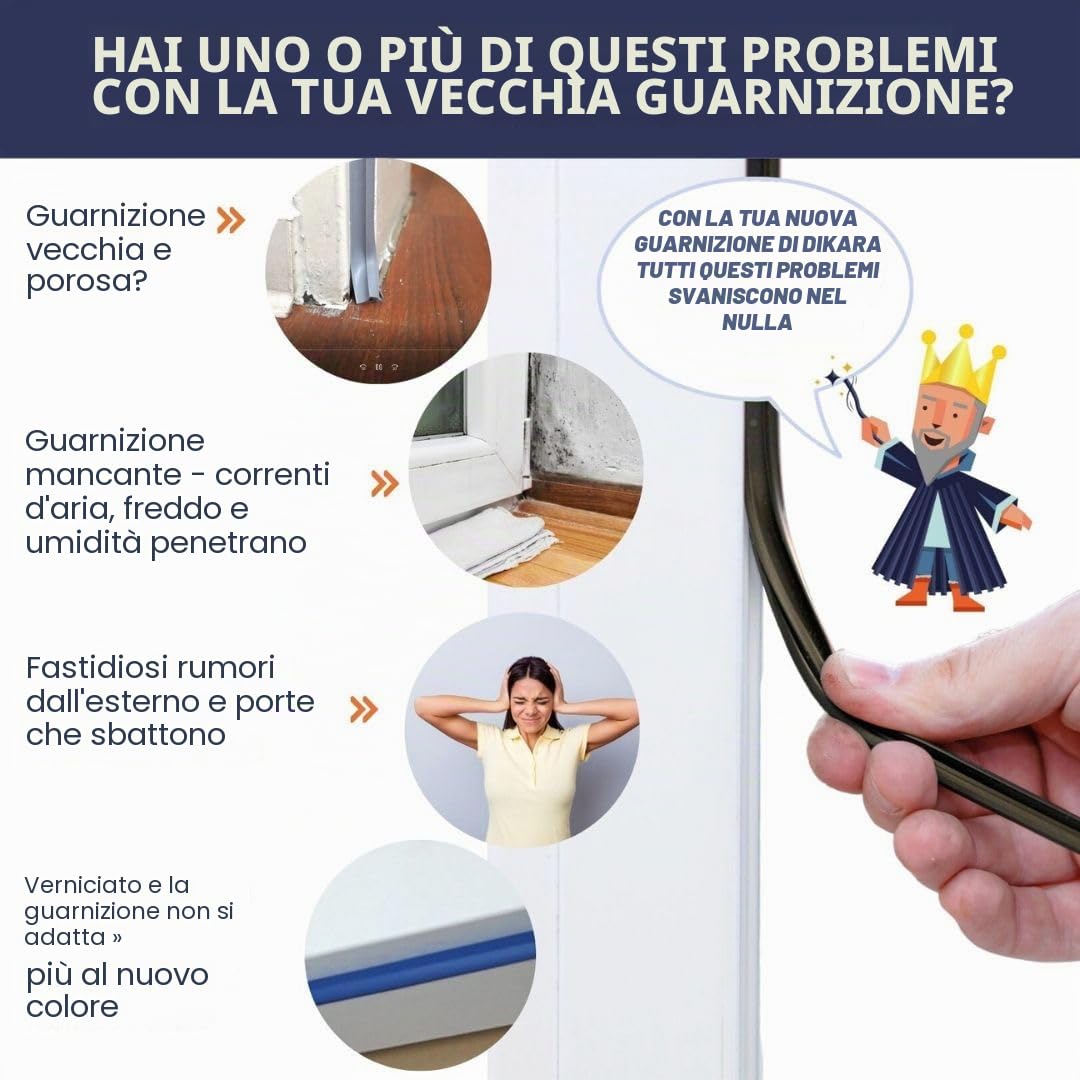 Guarnizione di arresto per sistema di finestre, guarnizione per vetri per esterni ed interni, finestra in plastica e alluminio, 5 m, colore: grigio