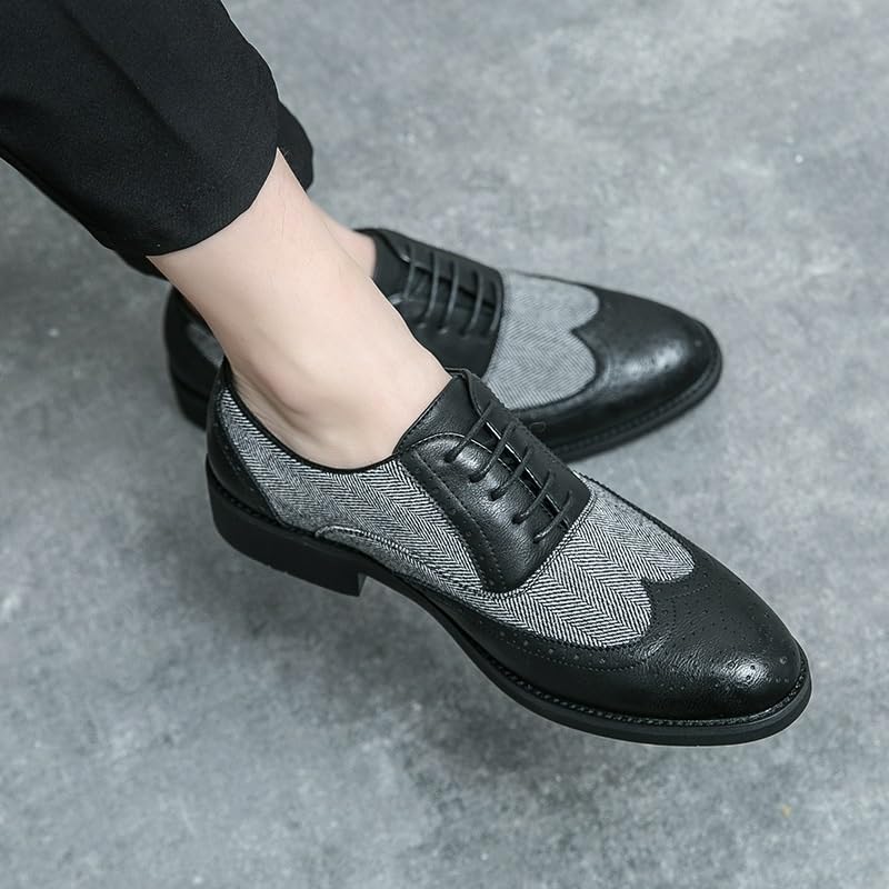 Oxford Formal Shoes for Men Lace Up Men Leather Shoes Outdoor Fashion Daily Casual Shoe Lace Up Business Leather Shoe Fashion Men's Dress Shoes Men Wedding Shoes2