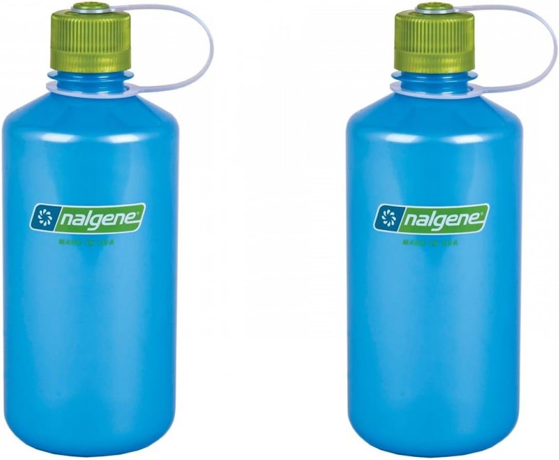 Nalgene Set of 2 Narrow Mouth Water Bottles 32oz Sky Trans w/ Foam