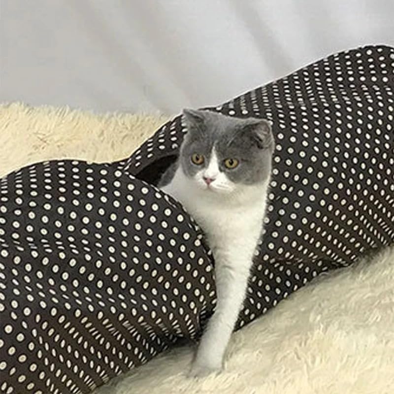 Jouet Tunnel Pliable pour Chat De Compagnie Tube Pliable Jeu D'intérieur Et D'extérieur Jouets pour Chiots Chaton avec Balle pour Puzzle Exercice De Dissimulation Entraînement