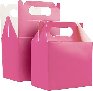 SHATCHI Loncheras de cartón, cumpleaños, Boda, Llevar, Comida, Pastel, Fiesta, Caja para niños, Bolsas de botín, sólido, Color Rosa Claro, Pack de 30 (Gifts 4 All Occasions Ltd 9823)