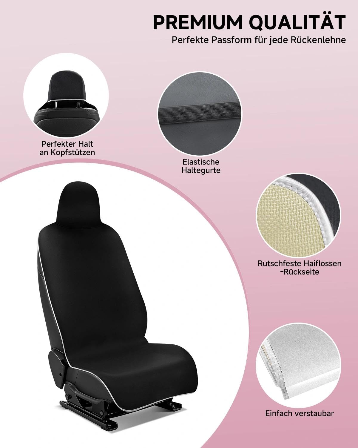 Coprisedile auto impermeabile neoprene Tesla Model Y/3 sedili anteriori antiscivolo nero