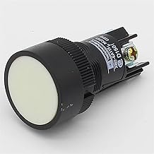 6 uds 22mm interruptor de botón momentáneo rojo verde azul amarillo negro blanco apertura Normal + cierre Normal (Color : White)