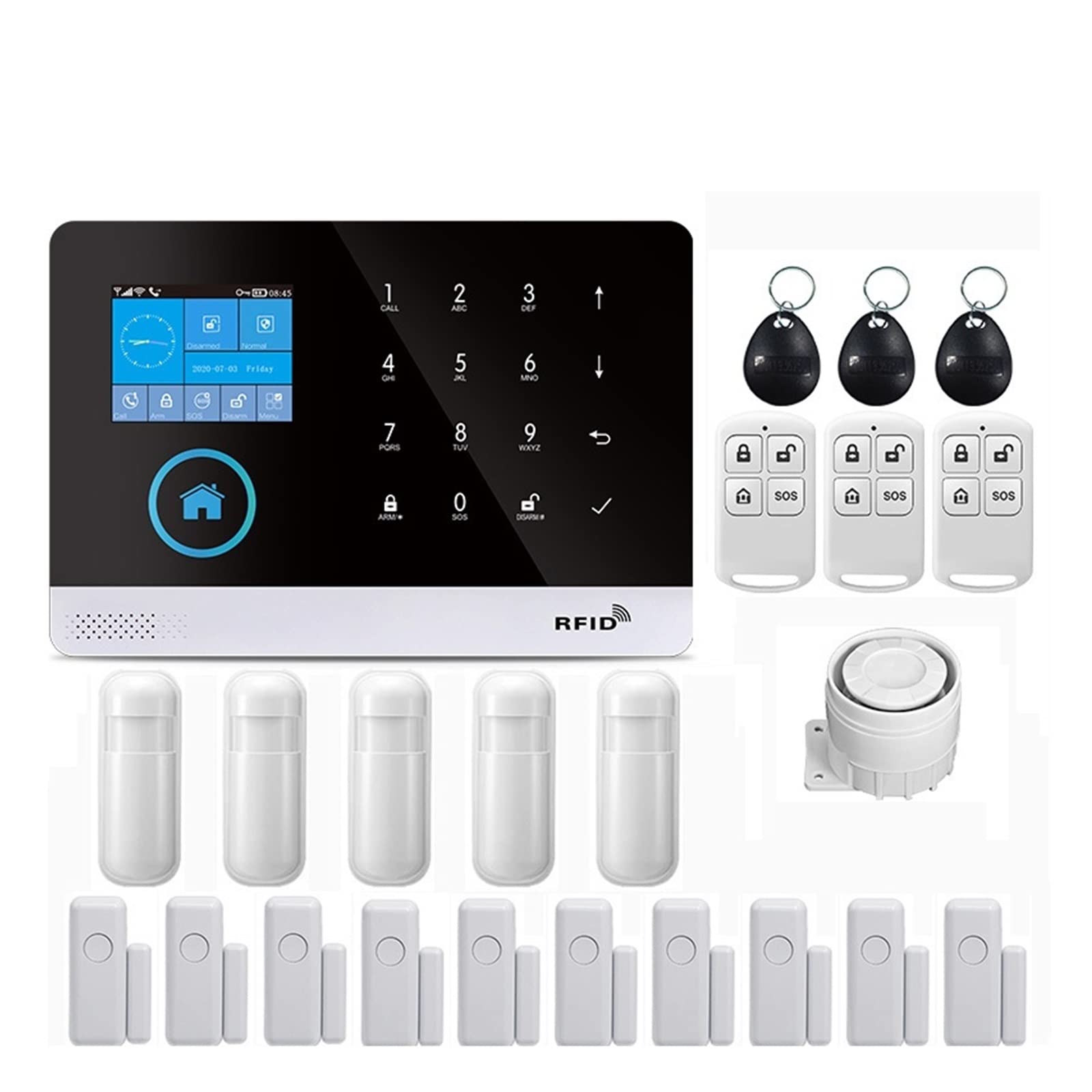 de alarma seguridad for el hogar inalámbrico GSM for la aplicación Tuya con Detector Sensor movimiento Compatible Para casa y garaje(PG-103)