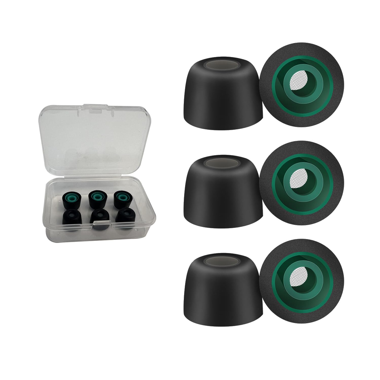 Three Pairs of Headset Foam Noise Reduction mesh tip Replacement Head，for Sony WF-1000XM5 Headset,Three Size Options，Blocking Out Ambient Noise，