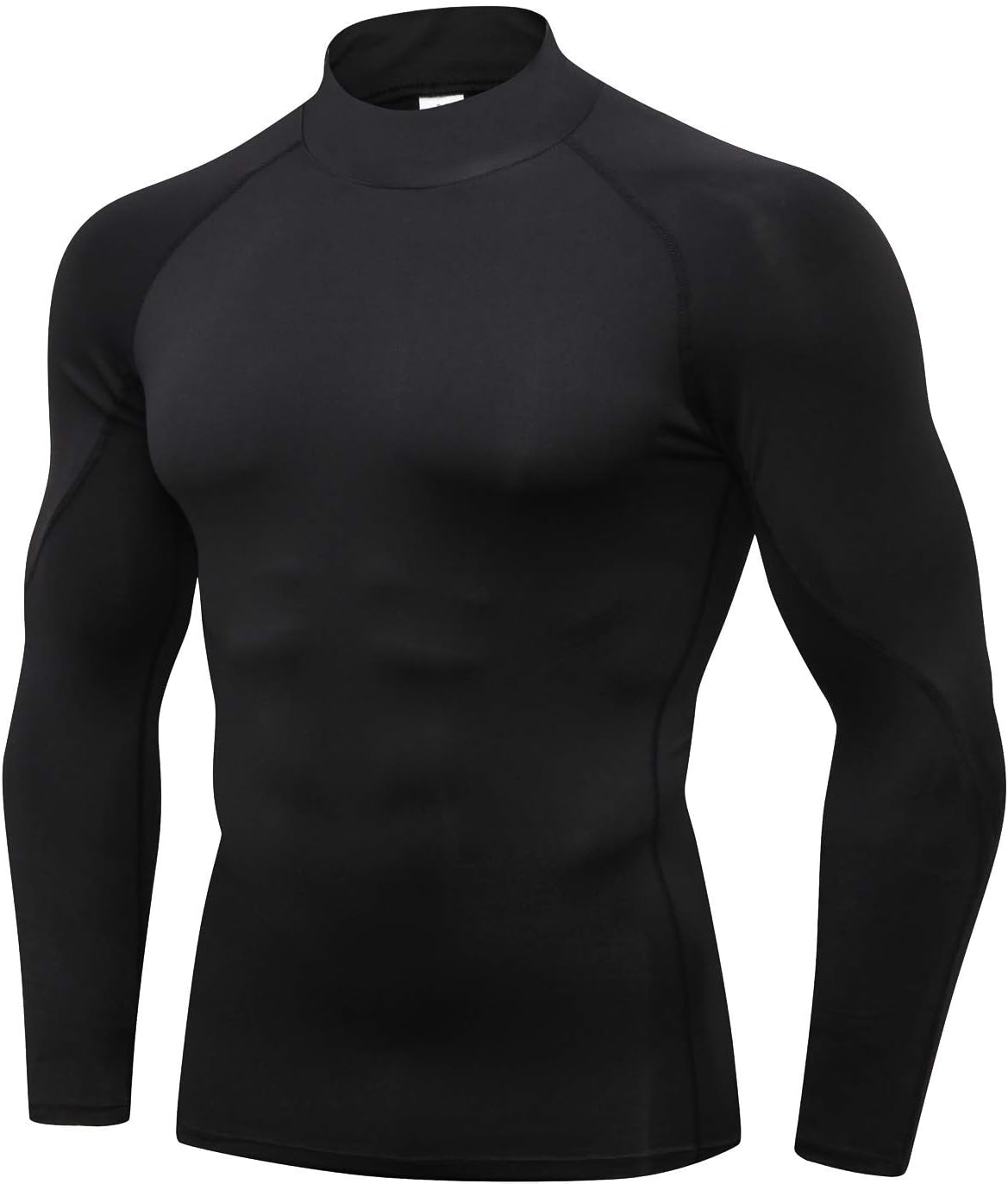 Audoc Compression Shirt Men 3 Pack Long Sleeve Base Layer Workout Mock Neck Shirts 4-Way Stretch Moisture-Wicking Tops - Image 4