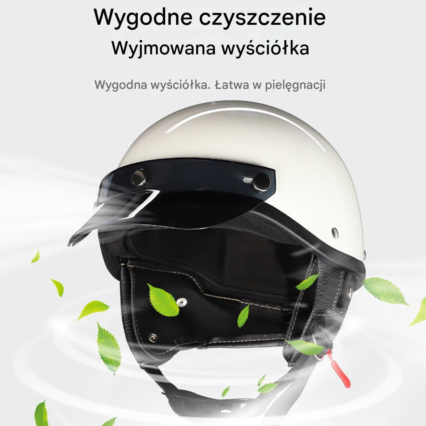 Motocyklowy Kask Półotwarty Kaski Dla Dorosłych Motocykli | Kapelusz Rowerowy Z Szybkim Zamkiem I Wentylacją Do Dojazdów Wyścigów Skuterów