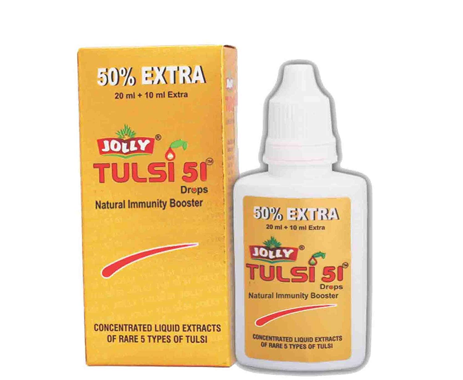 JollyTulsi 51 Drops Natural Immunity Booster (Light Gold)- 30 Ml (1)
