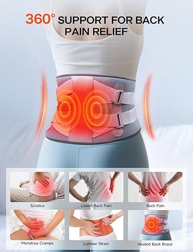 Miniatura 3 de ALLJOY Almohadilla térmica inalámbrica de 67 pulgadas para aliviar el dolor de espalda, elegible por la FSA, regalos de Navidad para mujeres,