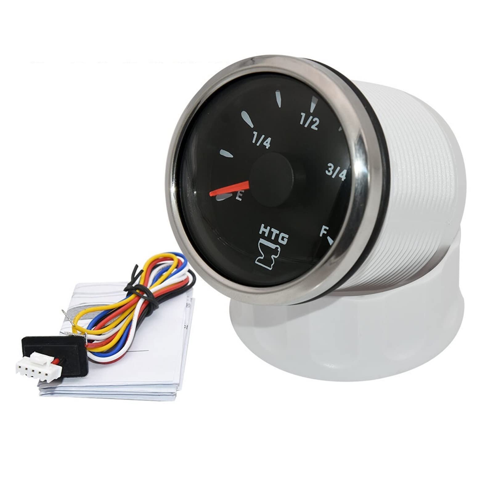 Cfwwsaq Ws Liquid Level Meter, 7 Colors Backlight Hig Gauge 52Mm Sewage Level Gauge 0-190Ohm/240-33Ohm Holding Tank Level Gauge Fit For Marine Boat Car(,240-33)