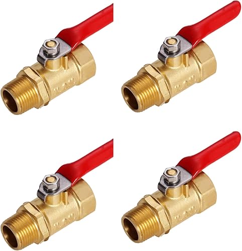 Miniatura 8 de 2 piezas de latón sin plomo Mini válvula de bola interruptor de apagado 14 "NPT macho x 14 pulgadas NPT hembra accesorios de tubería nominal a