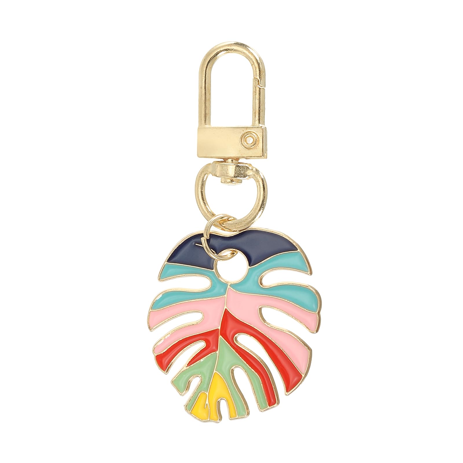 PATIKIL Plant Keychains, Enameled Keychain Cute Plant Leaf Enamel Pendant Keyring Purse Bag Accessories Car Ring Pendant for Handbag Keys, Multi-color