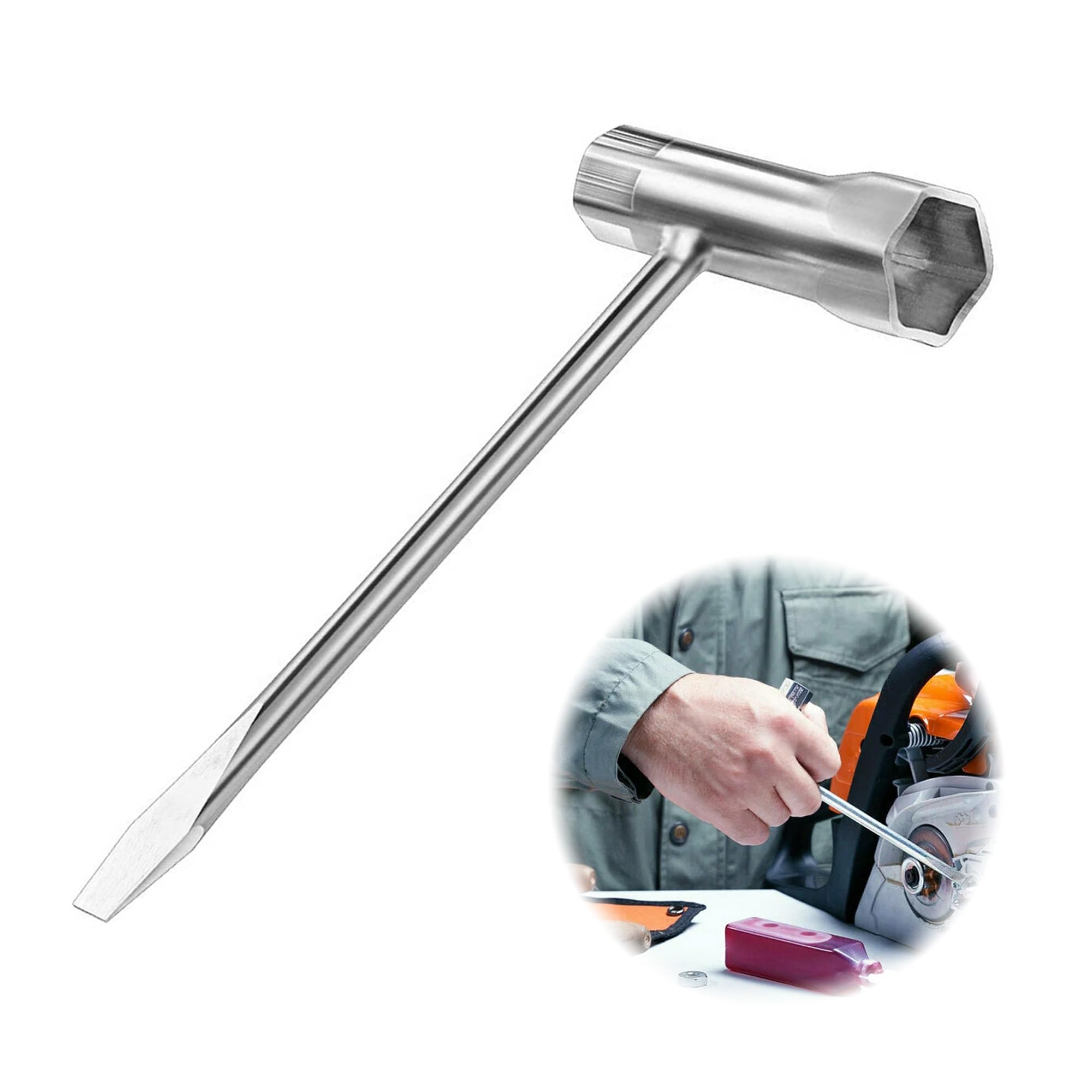 Clé Bougie Motoculture Clé à Bougie Greenstar 13x19mm - Manche Tournevis Ergonomique - Moto, Tondeuse, Auto Douille Bougie