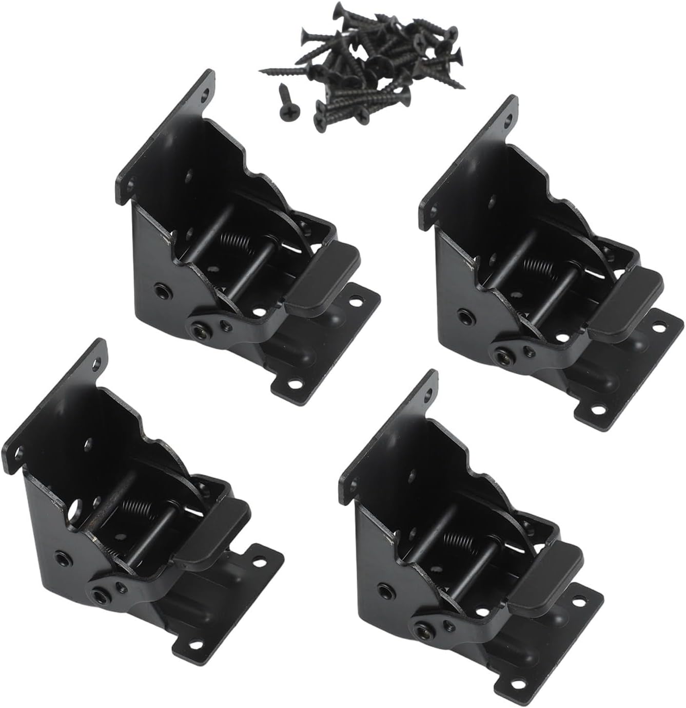 4pcs Heavy Duty Self Locking Folding Hinges With 90 Degree Lock For Tables Metal Folding Brackets，Support For Table Legs (Double brake)