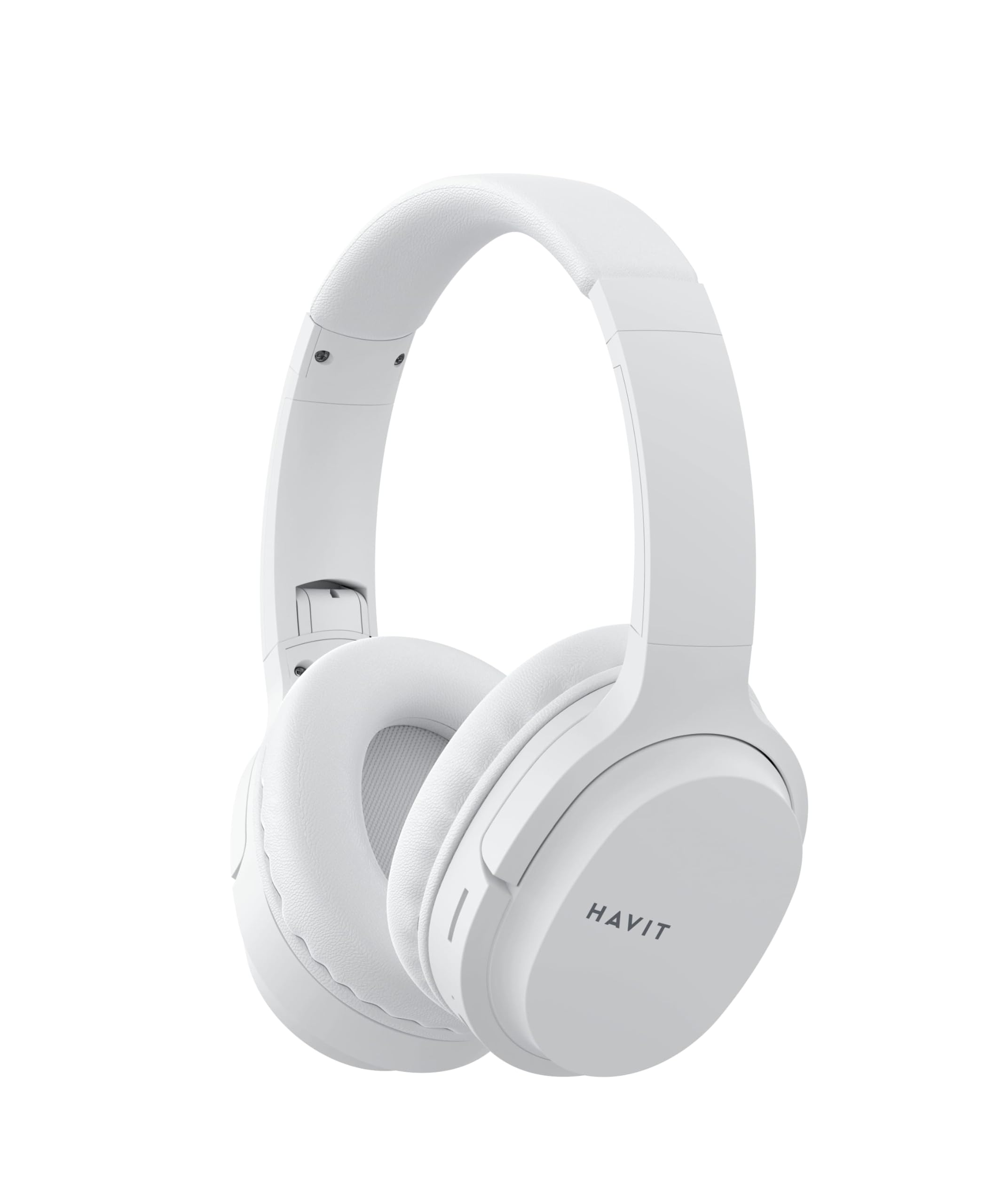 Havit I62 Bluetooth Headphones, 17-Hour Playtime, 40mm Speakers, Foldable Design Over-Ear Headsets Bluetooth 5.3, SD Card/FM Mode, Hands-Free Calls, Comfortable Earphones for Music, Gaming - White