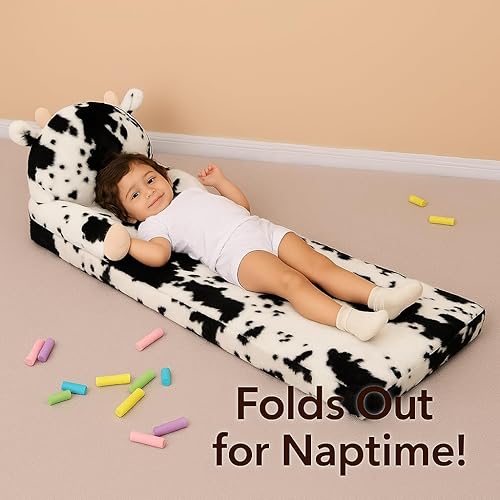 Miniatura 4 de QIUODO Silla infantil de felpa con funda extraíble, sofá cama para niños, cómodo sofá para niños de 1 a 3 años