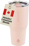GROSCHE Yukon Insulated Coffee Mug with Lid - Durable Travel Mug, Stainless Steel Tumblers, Vacuum Insulated Coffee Tumbler for Hot or Cold Beverages, Canadian Brand! - 20 fl. oz, Black