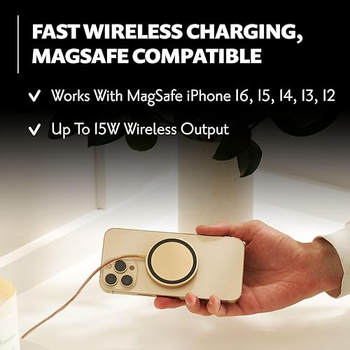 Miniatura 8 de Courant Mag1 Classics - Cargador magnético para iPhones MagSafe, cuero italiano, carga rápida de hasta 15 W para modelos de iPhone 15, 14, 13 y 12