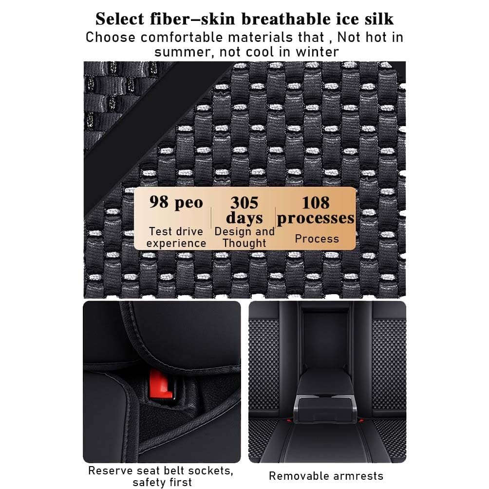 Respaldo Cubierta Cojín Cubre Silla Protector Coche Funda Asiento Cuero Ventilación Antideslizante para VW Passet, Jetta, Jetta GLI, Jetta, Hybric (Color : Black White-1 Item-Standard)