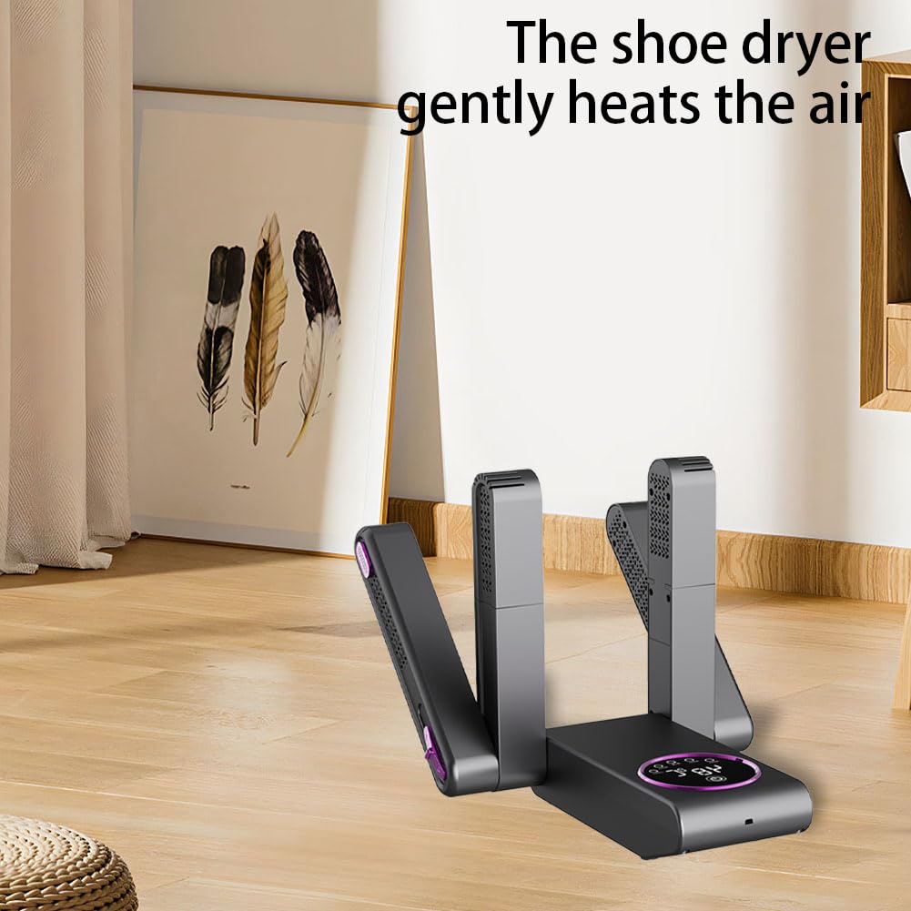 Sèche-Chaussures et désodorisant pour Chaussures, sèche-Chaussures Pliable, désodorisant avec minuterie, déshumidification, sèche-Chaussures électrique pour la Maison, l'extérieur et
