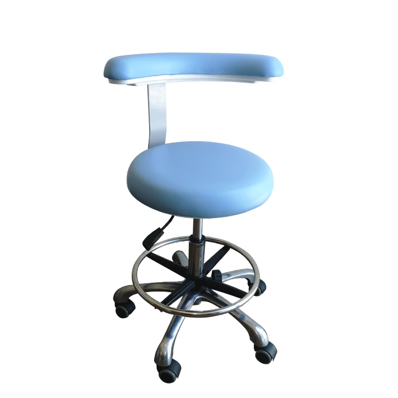 Sgabello professionale per assistente dentale con rotazione di 360 gradi e altezza regolabile