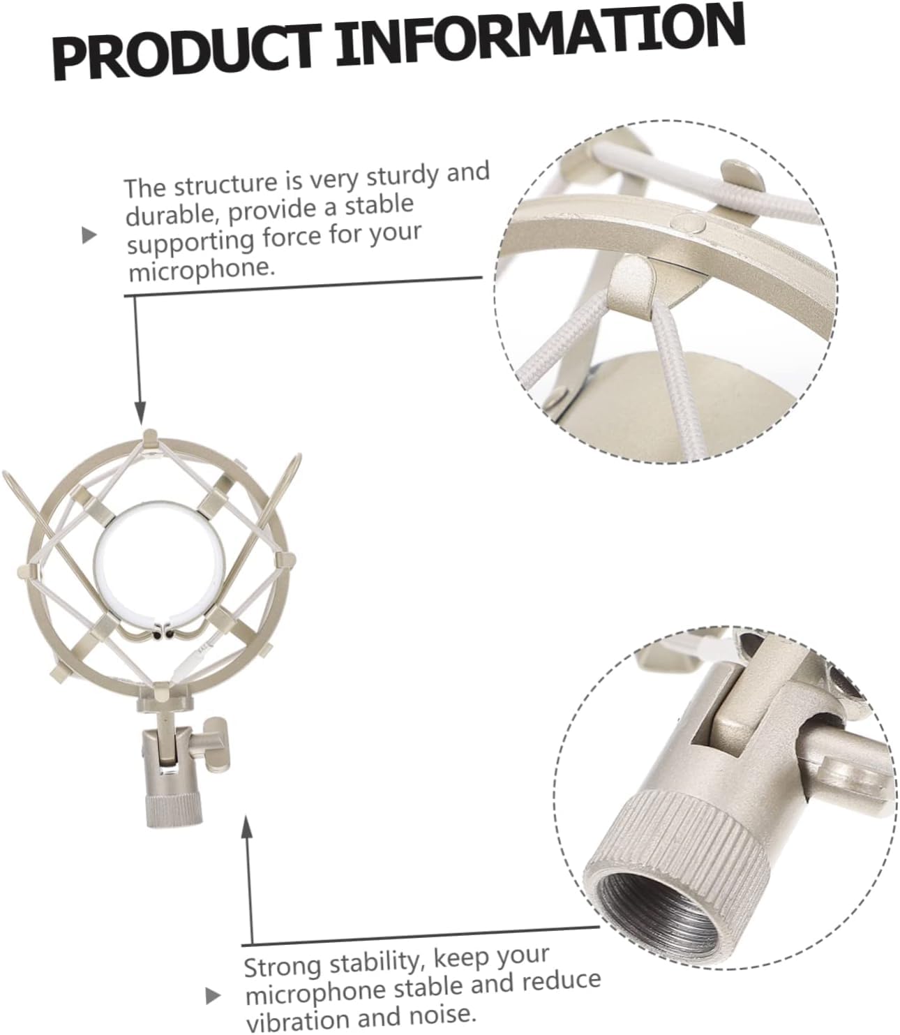 kh Imported Universal Microphone Shock Mount Cradle Holder Clip Stand Mic (Silver) 1