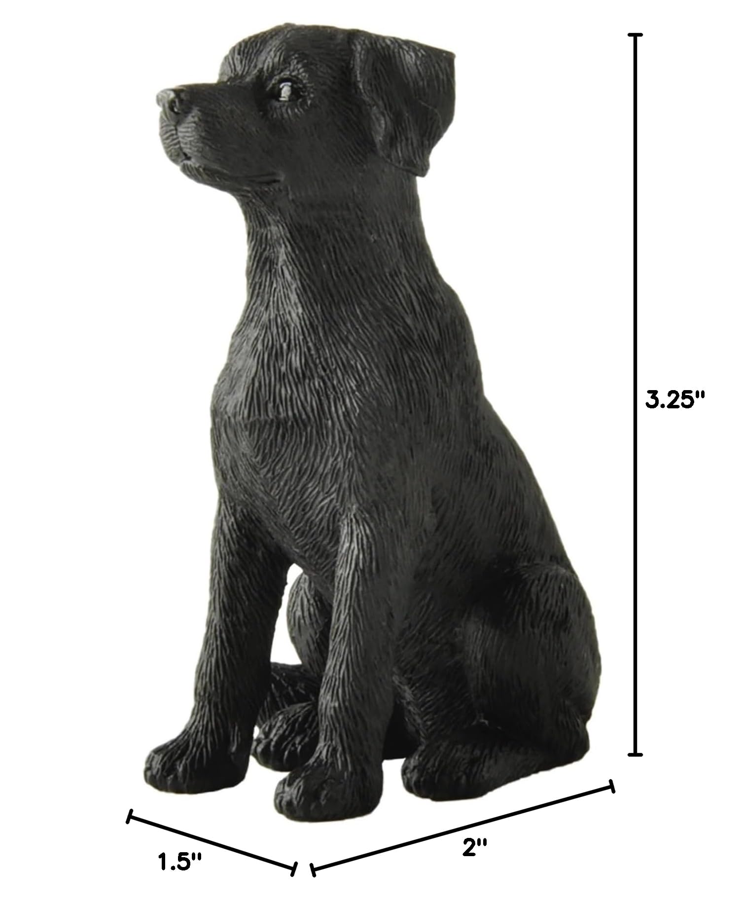 JFSM INC. 3.25" Black Labrador Dog Sitting Up Figurine - Black Lab Gift, Resin Pet Statue, Holiday Stocking Stuffer - Home or Office Desktop Decoration