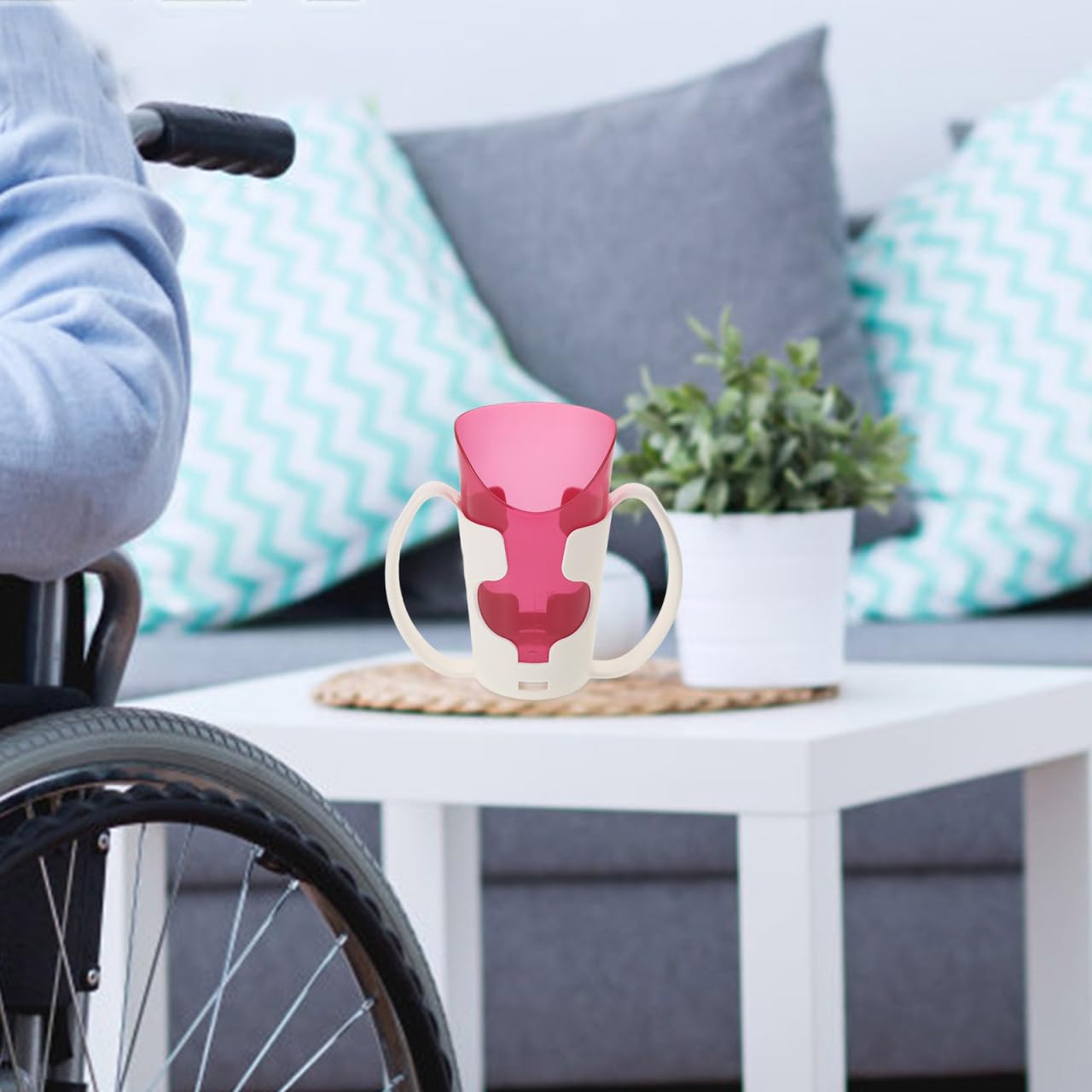 Ciieeo Taza De Alimentación Para Convalecientes Irrompible Con Diseño Antiasfixia Y Asa Ergonómica Para Ancianos Y Adultos Discapacitados 5.51X5.11X2.55In Vaso Seguro Y Práctico Para Beber